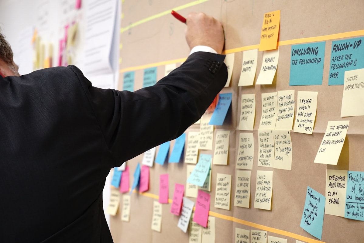 Man focused on time management at desk